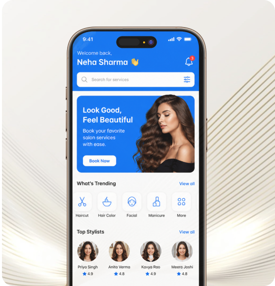 Customer mobile app interface